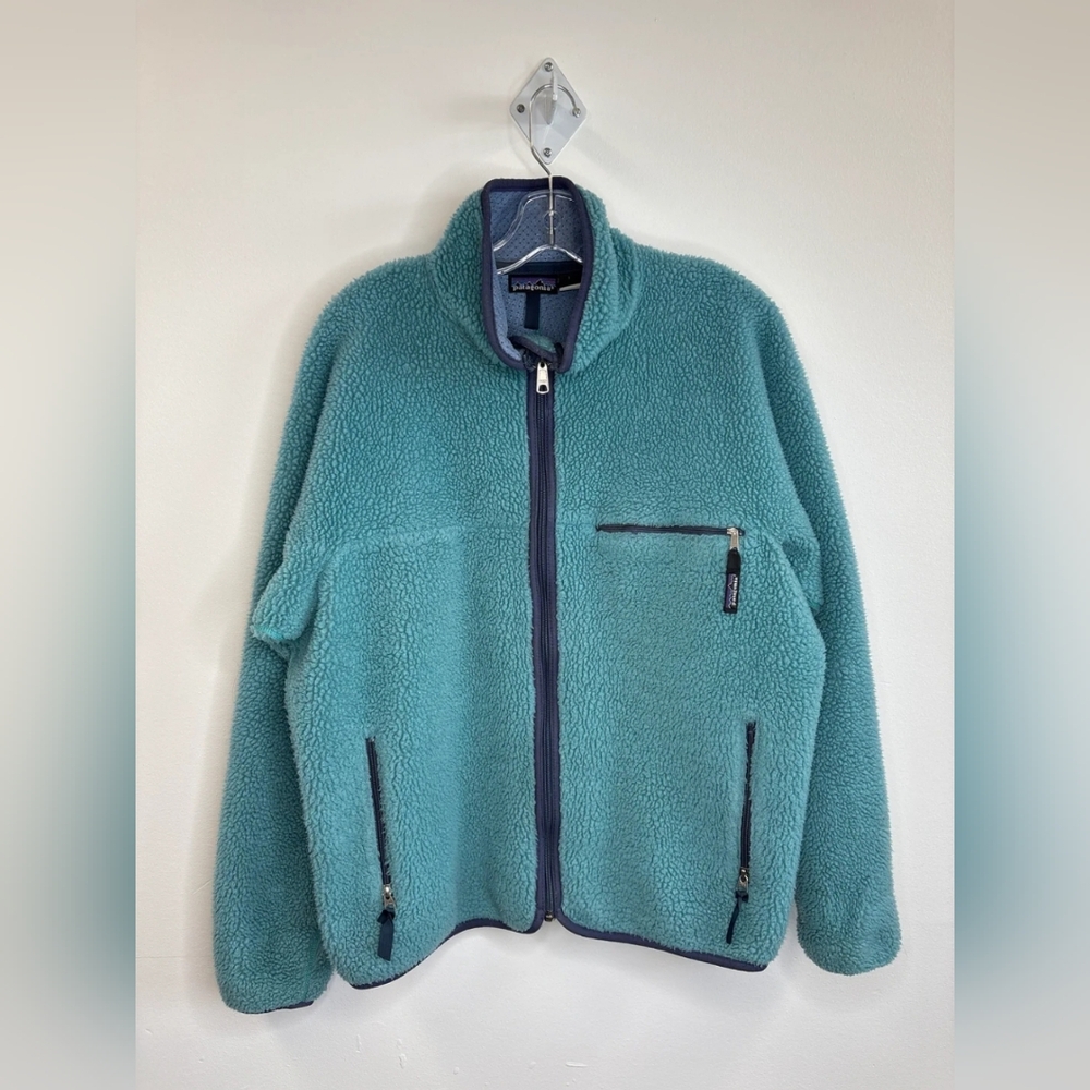 SOLD Patagonia Teal Fleece Jacket - Picture 1 of 8